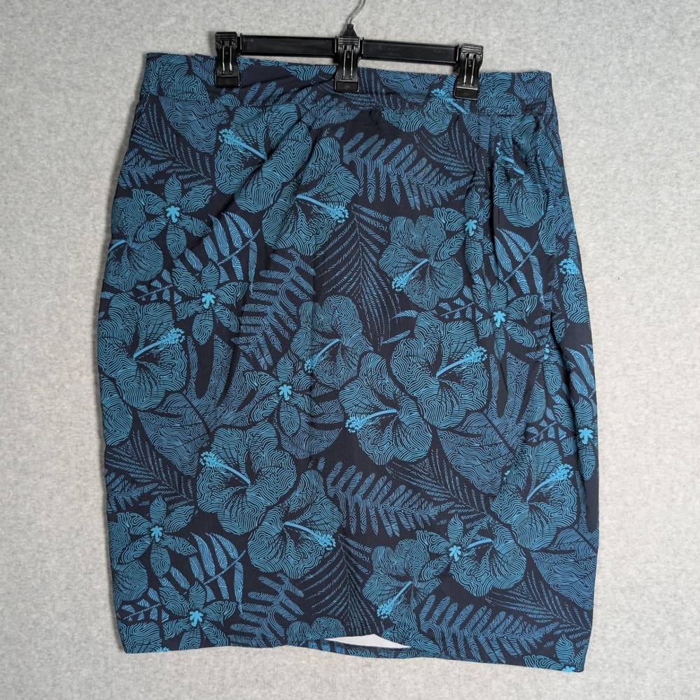 RipSkirt Hawaii Wrap Skirt Womens XL Blue Floral Hibiscus Beach Surf Summer Swim